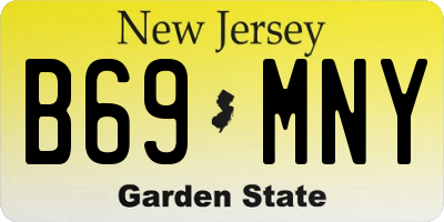 NJ license plate B69MNY