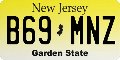 NJ license plate B69MNZ