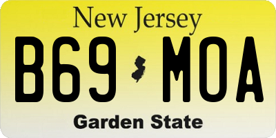 NJ license plate B69MOA