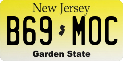 NJ license plate B69MOC