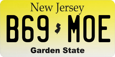 NJ license plate B69MOE