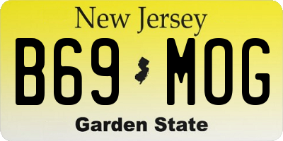 NJ license plate B69MOG