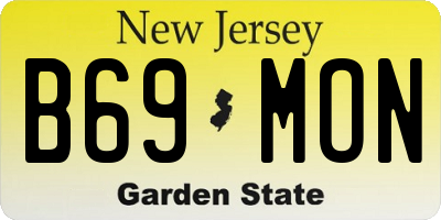 NJ license plate B69MON