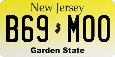 NJ license plate B69MOO