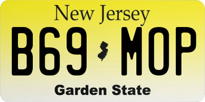 NJ license plate B69MOP