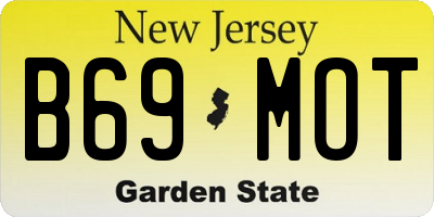 NJ license plate B69MOT