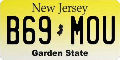 NJ license plate B69MOU