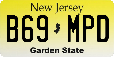 NJ license plate B69MPD