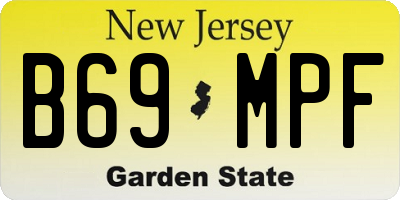 NJ license plate B69MPF