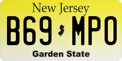 NJ license plate B69MPO