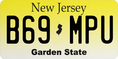 NJ license plate B69MPU
