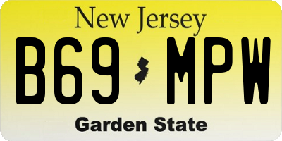 NJ license plate B69MPW