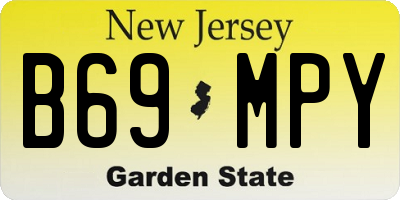 NJ license plate B69MPY