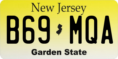 NJ license plate B69MQA