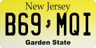 NJ license plate B69MQI