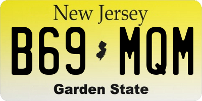 NJ license plate B69MQM