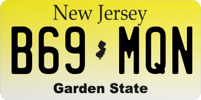 NJ license plate B69MQN
