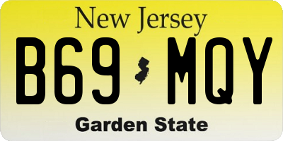 NJ license plate B69MQY