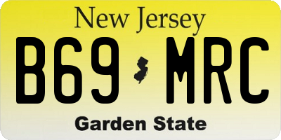 NJ license plate B69MRC