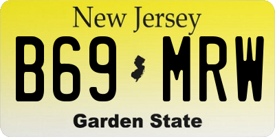 NJ license plate B69MRW