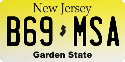 NJ license plate B69MSA