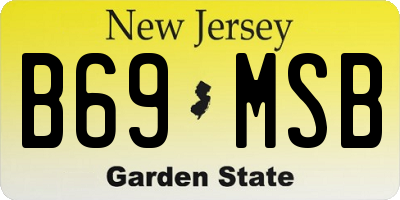 NJ license plate B69MSB