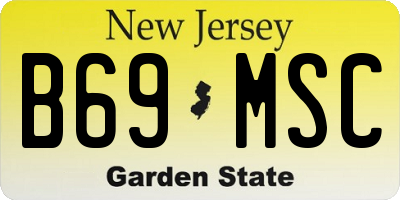 NJ license plate B69MSC