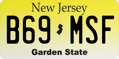 NJ license plate B69MSF