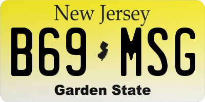 NJ license plate B69MSG