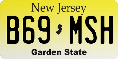 NJ license plate B69MSH