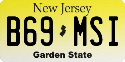 NJ license plate B69MSI