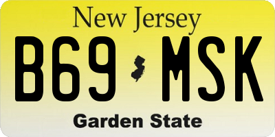 NJ license plate B69MSK