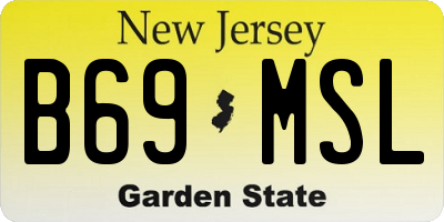 NJ license plate B69MSL