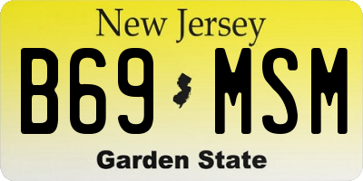 NJ license plate B69MSM