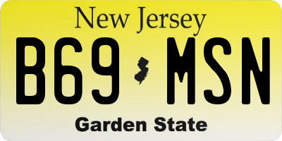 NJ license plate B69MSN