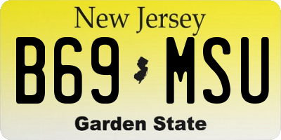 NJ license plate B69MSU