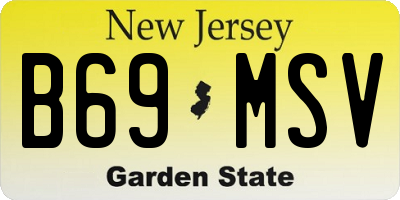 NJ license plate B69MSV