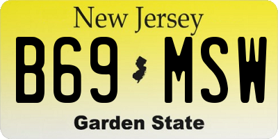 NJ license plate B69MSW
