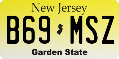NJ license plate B69MSZ