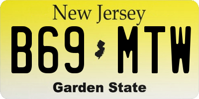 NJ license plate B69MTW