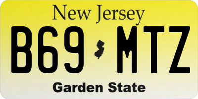 NJ license plate B69MTZ