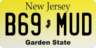 NJ license plate B69MUD