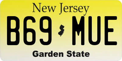 NJ license plate B69MUE