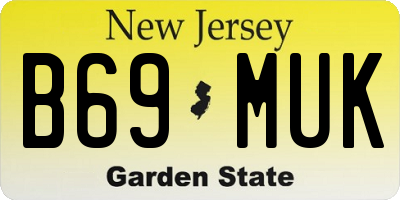 NJ license plate B69MUK