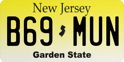NJ license plate B69MUN