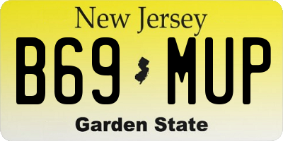 NJ license plate B69MUP