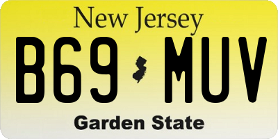 NJ license plate B69MUV