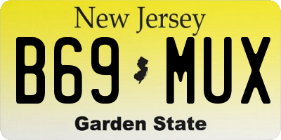 NJ license plate B69MUX