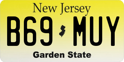 NJ license plate B69MUY