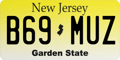 NJ license plate B69MUZ